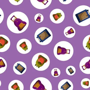Seamless Pattern with Colorful School Rucksacks Vector Illustrazione stock