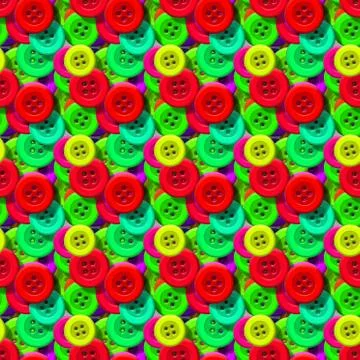 Seamless pattern with colorful sewing buttons Stock Illustration