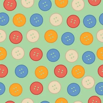 Seamless pattern with colorful sewing buttons. Stock Illustration