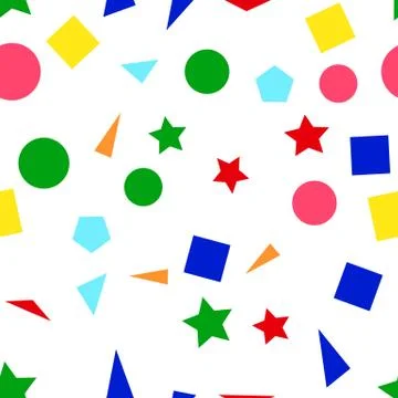 Seamless pattern of colorful simple on white Illustrazione stock