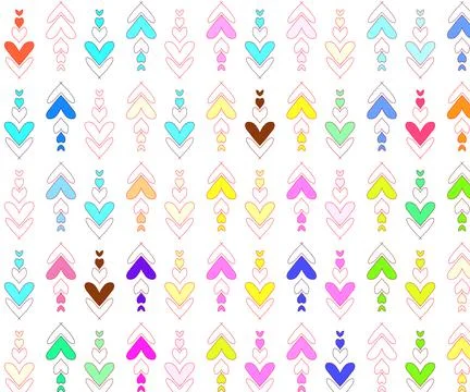 Seamless pattern with colorful small hearts Stock Illustration