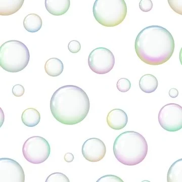Seamless pattern with colorful soap bubbles. Stockillustratie