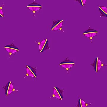 Seamless pattern colorful spinning top toy cartoon vector Illustrazione stock