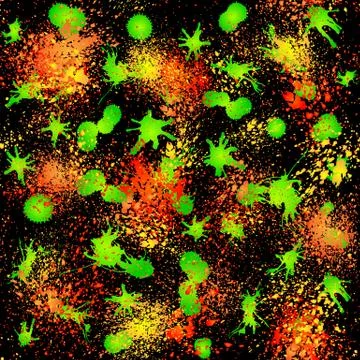 Seamless pattern of colorful splashes Stock Illustration