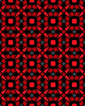 Seamless pattern of colorful squares and floral shapes that can be used for Stockillustratie