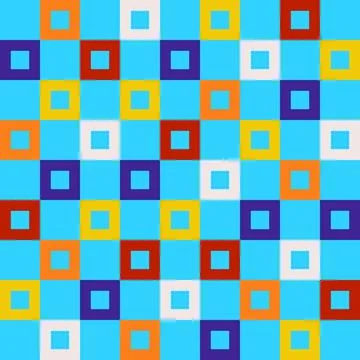 Seamless pattern of colorful squares in a check and plaid style. Abstract geo Stock Illustration