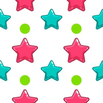 Seamless pattern with colorful  star Stock Illustration