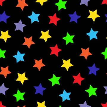 Seamless pattern with colorful stars. Vector illustration. Stock Illustration