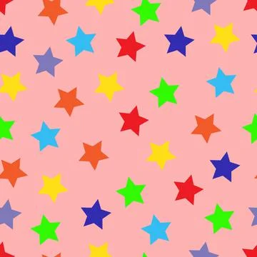 Seamless pattern with colorful stars. Vector illustration. Stock Illustration