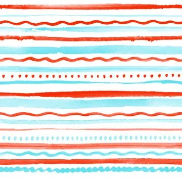 Seamless pattern with colorful stripes, dots and waves Stock Illustration