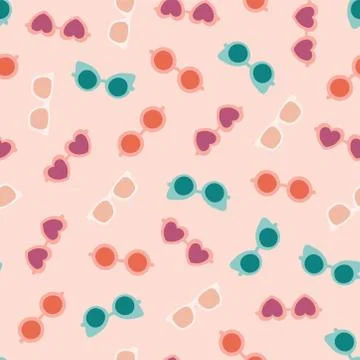 Seamless pattern with colorful sunglasses Stock Illustration