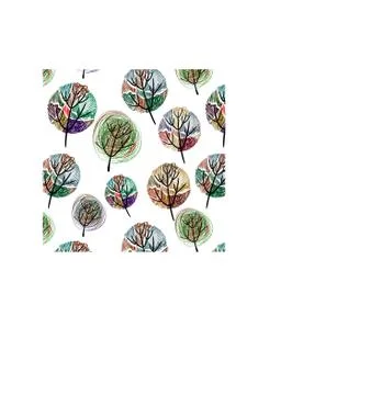 Seamless pattern with colorful trees Stock Illustration