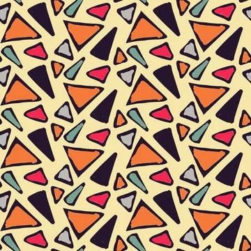 Seamless Pattern - Colorful Triangles Stock Illustration