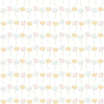 Seamless pattern with colorful twigs and flowers Illustrazione stock