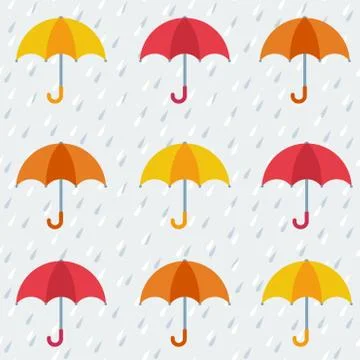 Seamless pattern with colorful umbrellas Stock Illustration