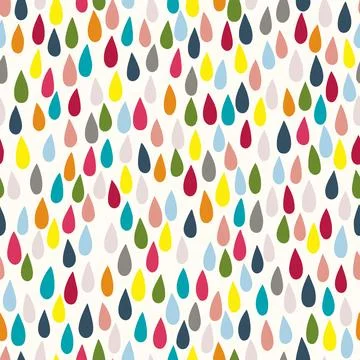 Seamless pattern with colorful Various raindrops. Illustrazione stock