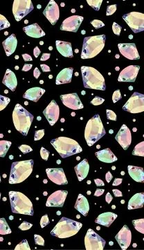Seamless pattern of colorful vector jewels gemstones and crystals Illustrazione stock