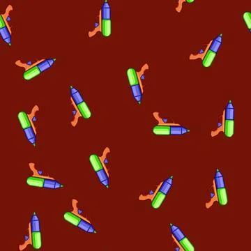 Seamless pattern Colorful water blaster toy for summer play Stock Illustration