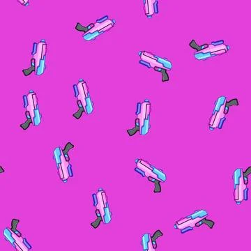 Seamless pattern Colorful water toy icon for summer fun Stock Illustration