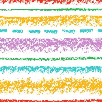 Seamless pattern with colorful wax crayon isolated strokes. Illustrazione stock
