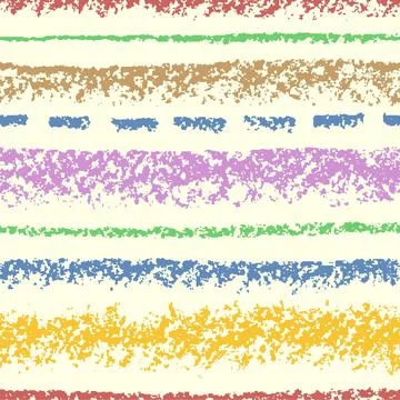 Seamless pattern with colorful wax crayon isolated strokes on beige Illustrazione stock
