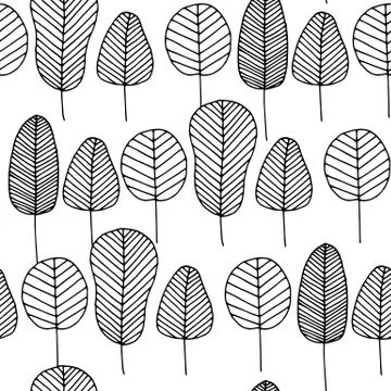 Seamless pattern with colorless skeleton leaves Stock Illustration