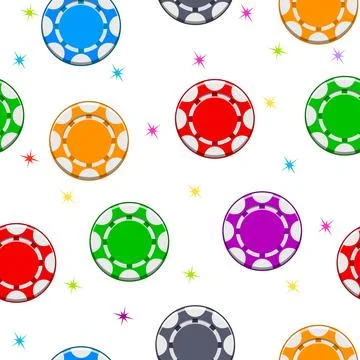 Seamless pattern with Colors Poker Chips Stock-Illustration