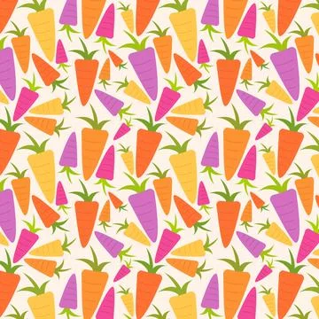 Seamless pattern, colourful carrots, concepts: healthy food, organic agricult Stock Illustration