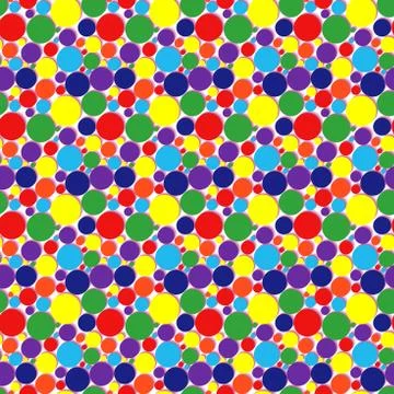 Seamless pattern with colourful circles over white Stock Illustration