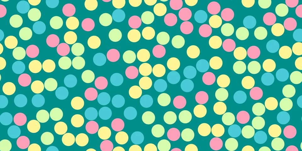 Seamless pattern with colourful dots on blue, birthday or holiday background Illustrazione stock
