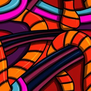 Seamless pattern, colourful ropes and stripes. Stock Photos