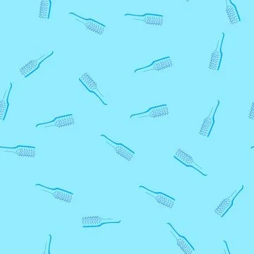 Seamless pattern comb hair brush cartoon vector Stock Illustration