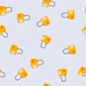 Seamless pattern combination travel lock cartoon vector 스톡 일러스트