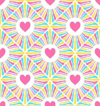 Seamless pattern combines bohemian aesthetics with a romantic touch, featur.. Stock Illustration