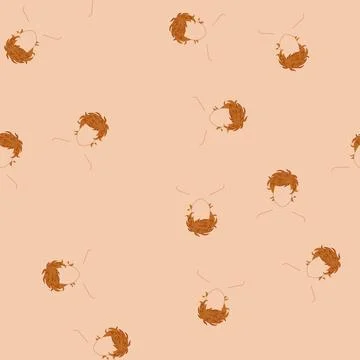 Seamless pattern combover hairstyles for men cartoon vector Stock Illustration