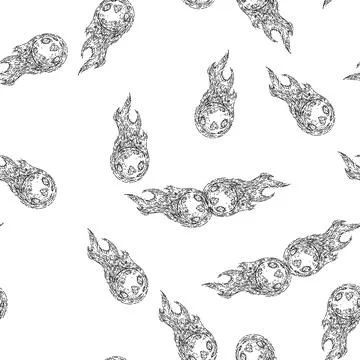 Seamless pattern comet meteor sketch hand drawn 스톡 일러스트
