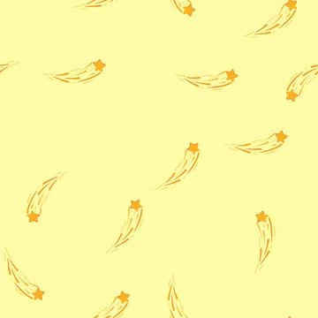 Seamless pattern comet shooting star space cartoon vector Stock Illustration