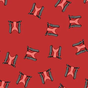 Seamless pattern comfort back posture corrector cartoon vector Stock Illustration