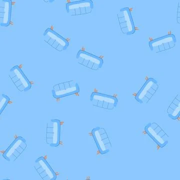 Seamless pattern comfortable reception sofa cartoon vector Stock Illustration