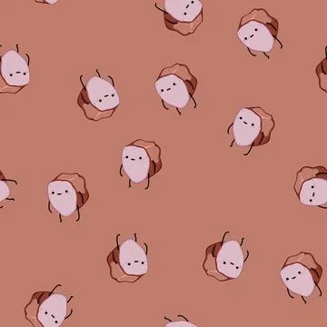 Seamless pattern comic meat character cartoon vector 库存插图