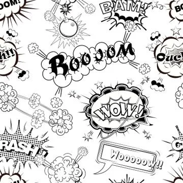 Seamless pattern comic speech bubbles 库存插图
