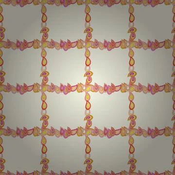 Seamless pattern. Comic style doodle frame consists of neutral, pink and yellow 库存插图