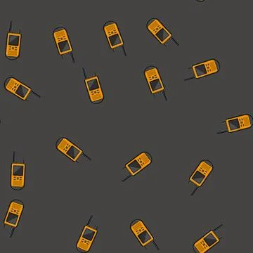 Seamless pattern communication walkie talkie cartoon vector Stock Illustration