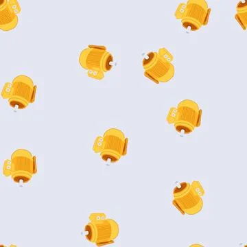 Seamless pattern commutator electric motor cartoon vector Stock Illustration