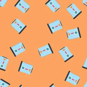 Seamless pattern compact bottle warmer cartoon vector Stock Illustration