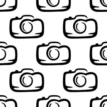 Seamless pattern of a compact camera Illustrazione stock