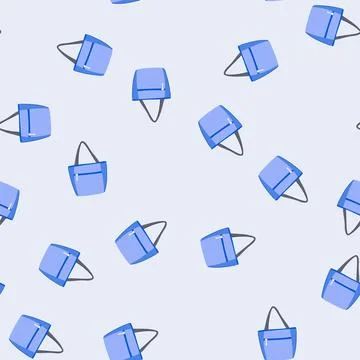 Seamless pattern compact fabric grocery bag cartoon vector Stock Illustration