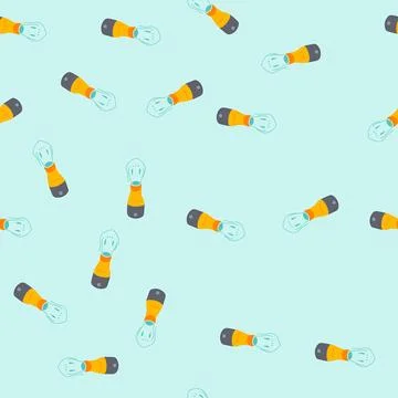 Seamless pattern compact inhaler portable cartoon vector Stock Illustration