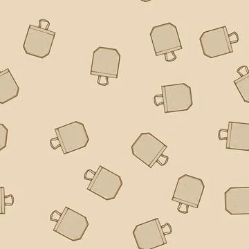 Seamless pattern compact reusable grocery bag cartoon vector Stock Illustration