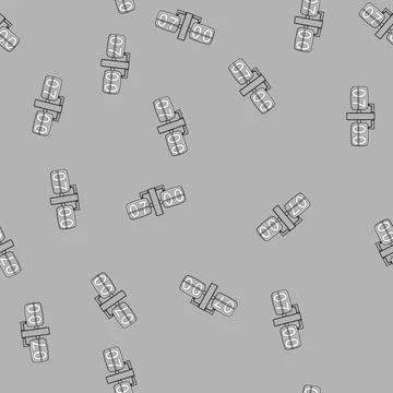 Seamless pattern compact travel alarm clock cartoon vector Stock Illustration
